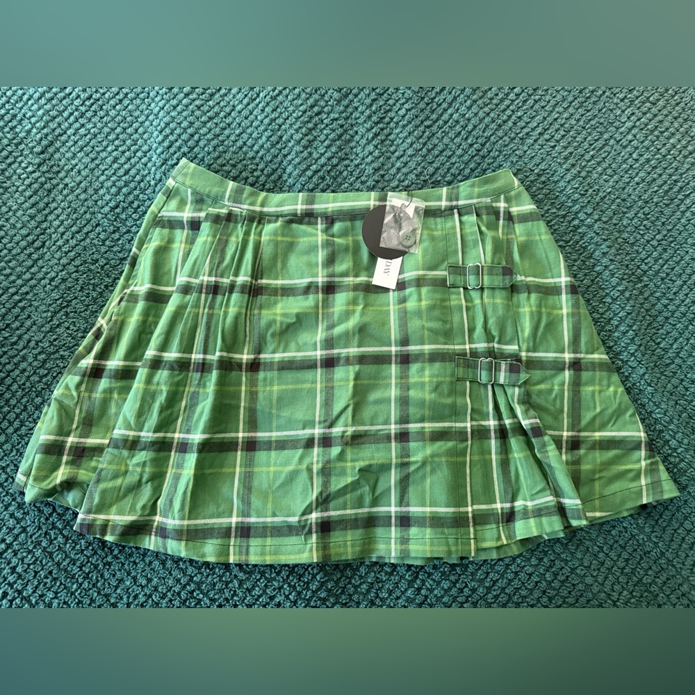 Dangerfield Green Tartan Skater Skirt